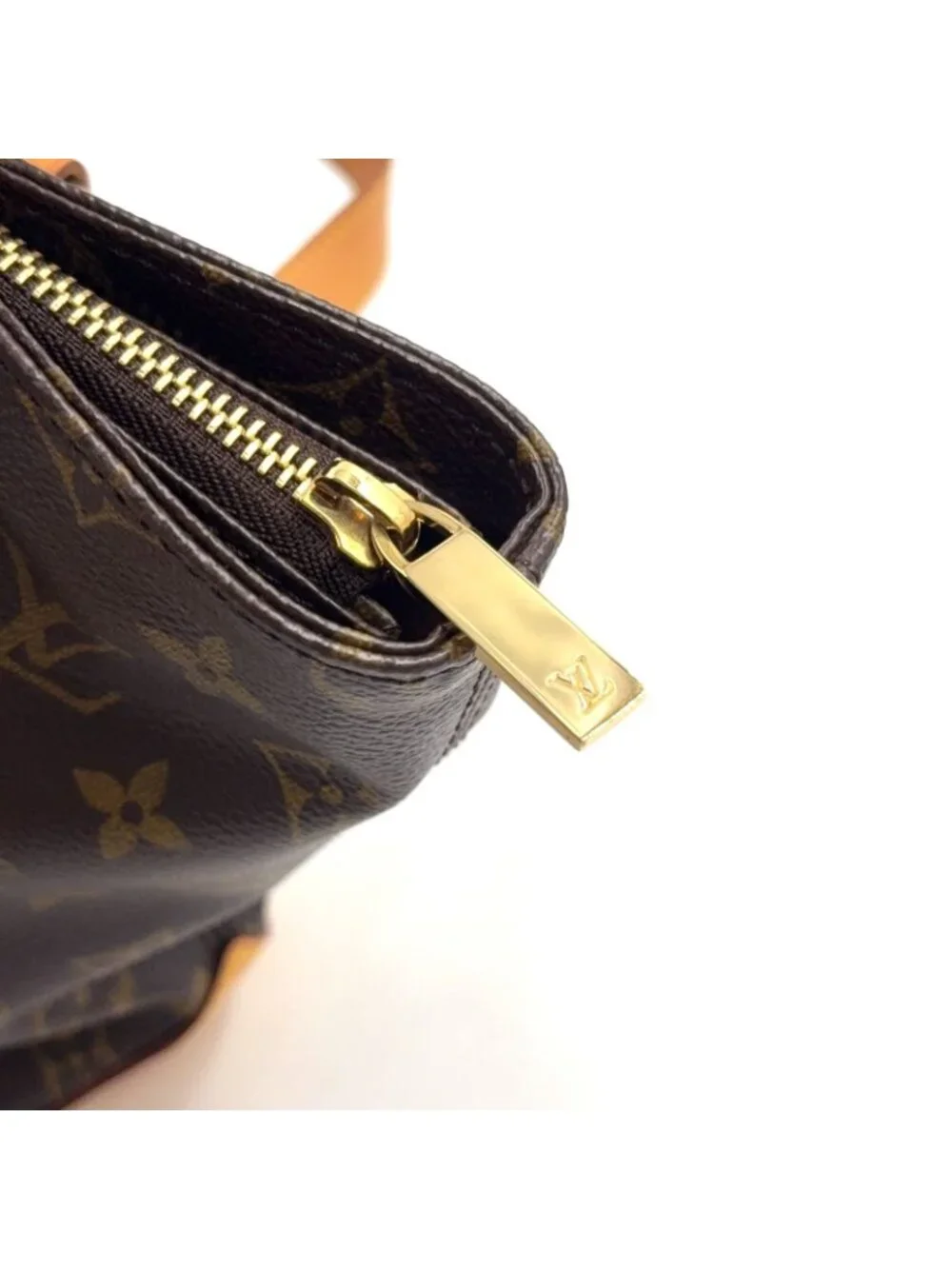 Louis Vuitton Cabas Piano Monogram Leather Brown Light Tote Gold - Picture 13 of 15